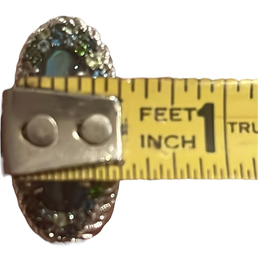 Judith Ripka Sterling Silver Abalone Ring with Blue Green Gemstones NWT Size 8 - Picture 9 of 16